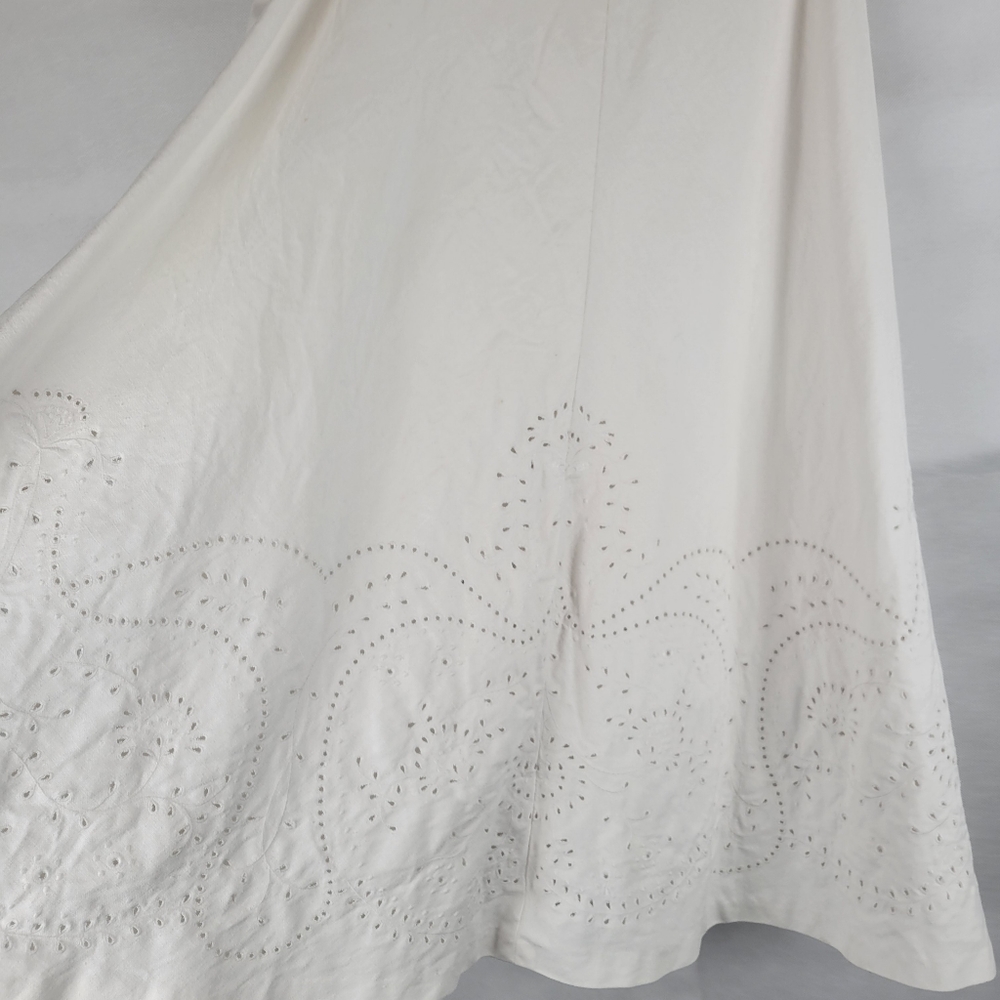 Ralph Lauren white Linen embellished skirt sz 6